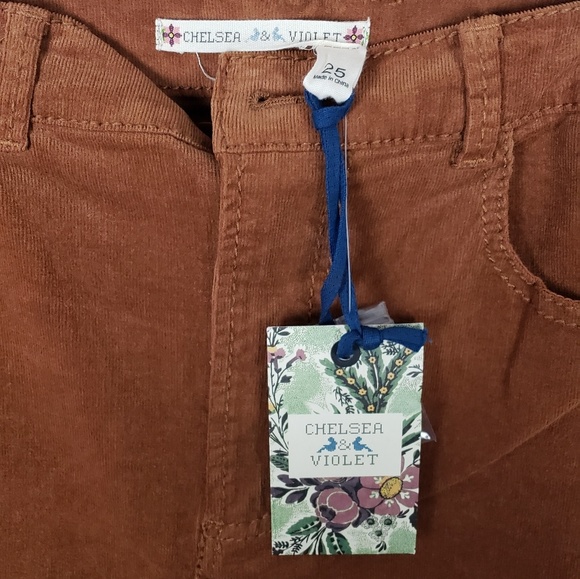 Brown Corduroy Mini Shirt SZ25 NWT - Picture 3 of 5